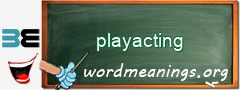 WordMeaning blackboard for playacting